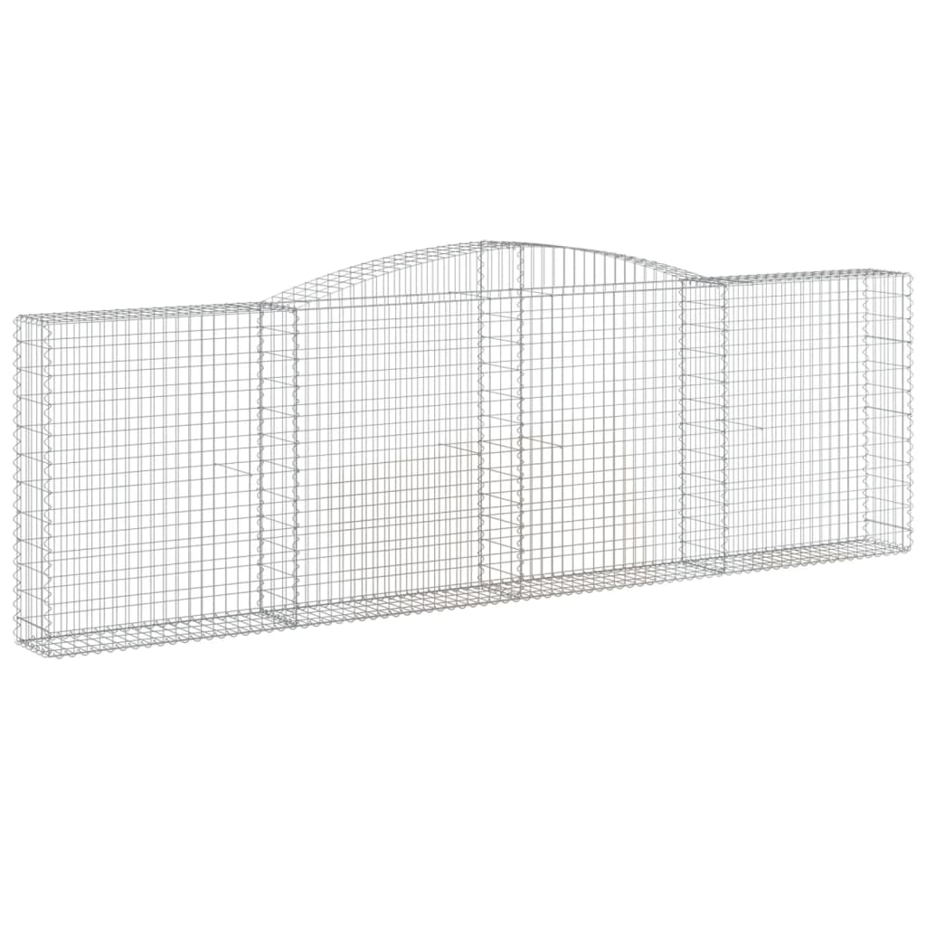 vidaXL Paniers à gabions arqués 2 pcs 400x30x120/140 cm Fer galvanisé