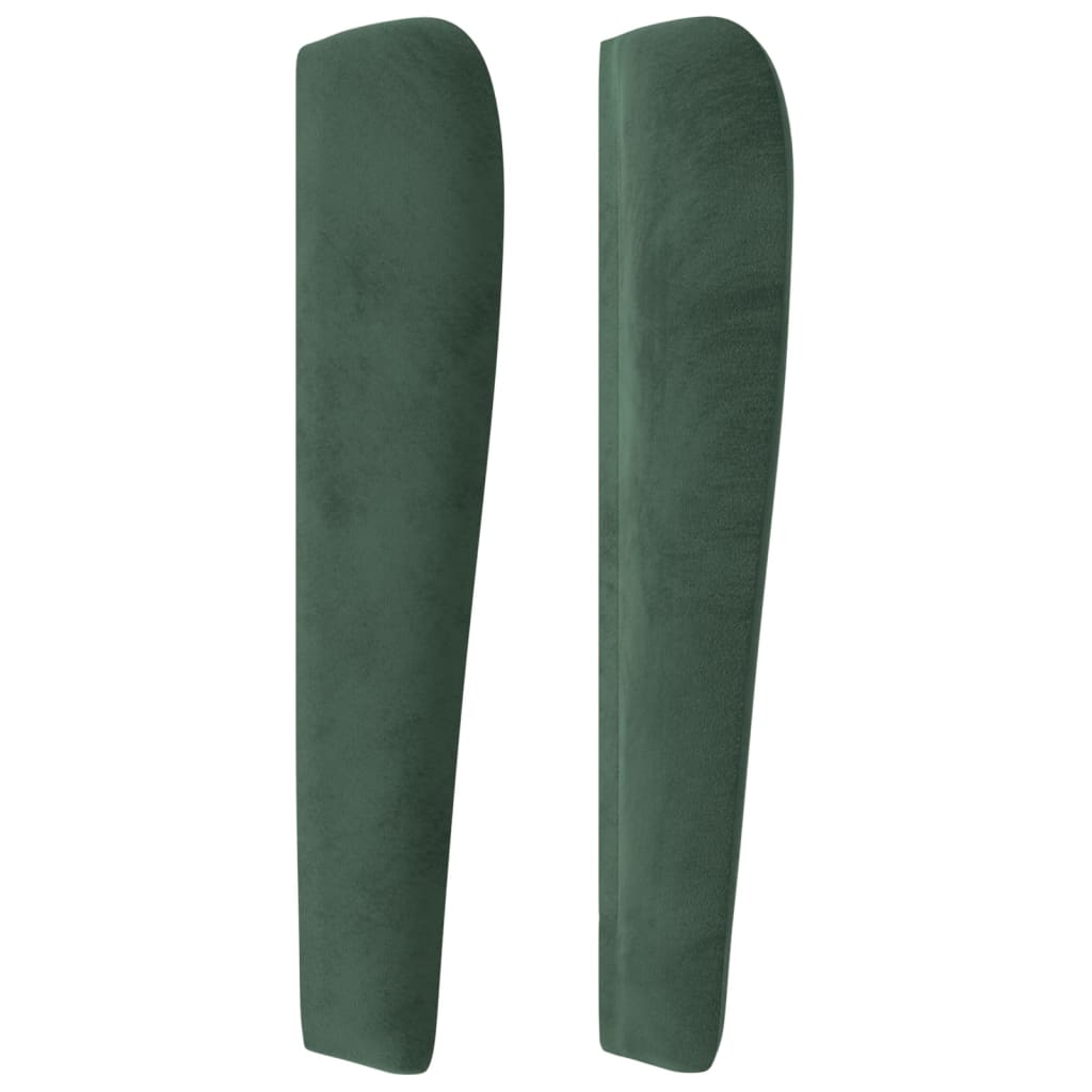 vidaXL Tête de lit avec oreilles Vert foncé 103x23x118/128 cm Velours