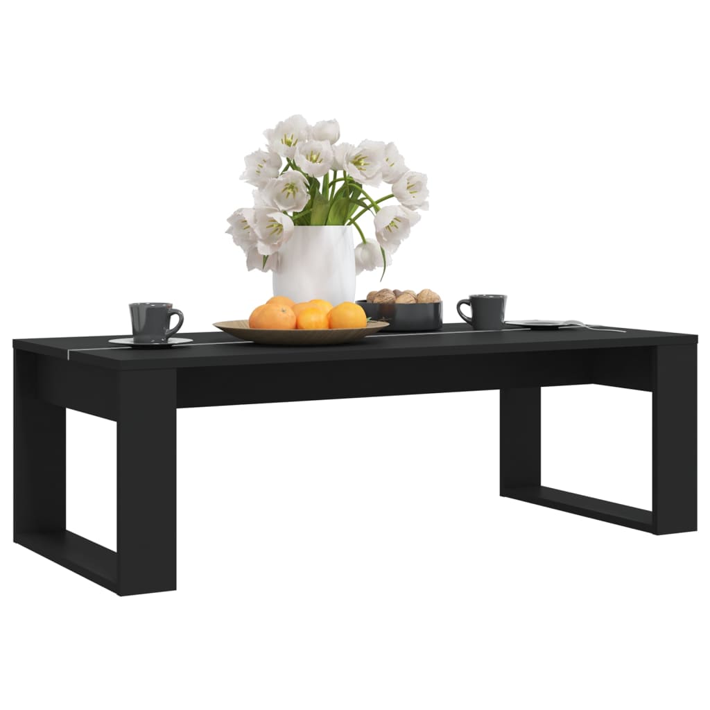 vidaXL Table basse Noir 110x50x35 cm Bois d'ingénierie