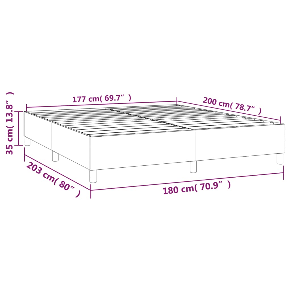 vidaXL Cadre de lit Gris 180x200 cm Similicuir