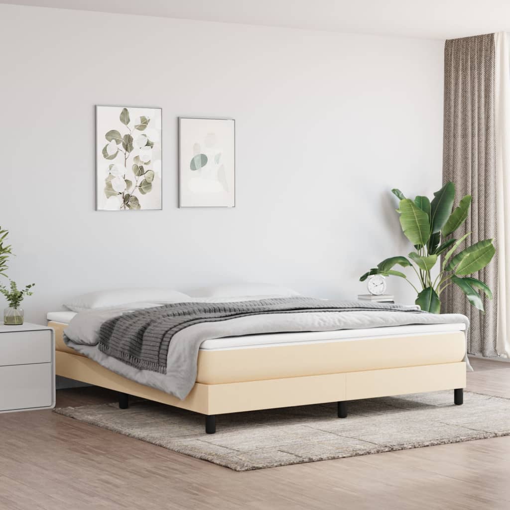 vidaXL Cadre de lit sans matelas crème 160x200 cm tissu