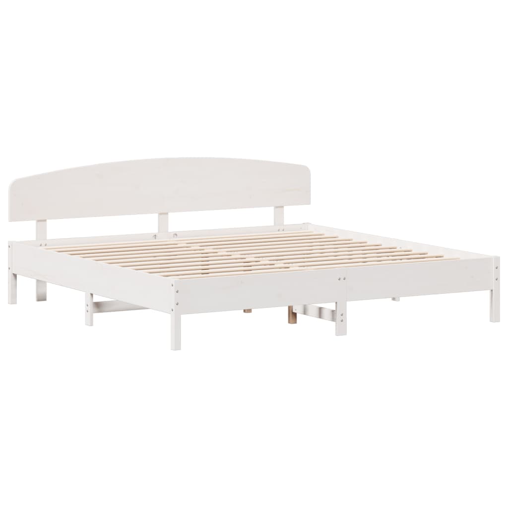 vidaXL Cadre de lit sans matelas blanc 200x200 cm bois massif de pin