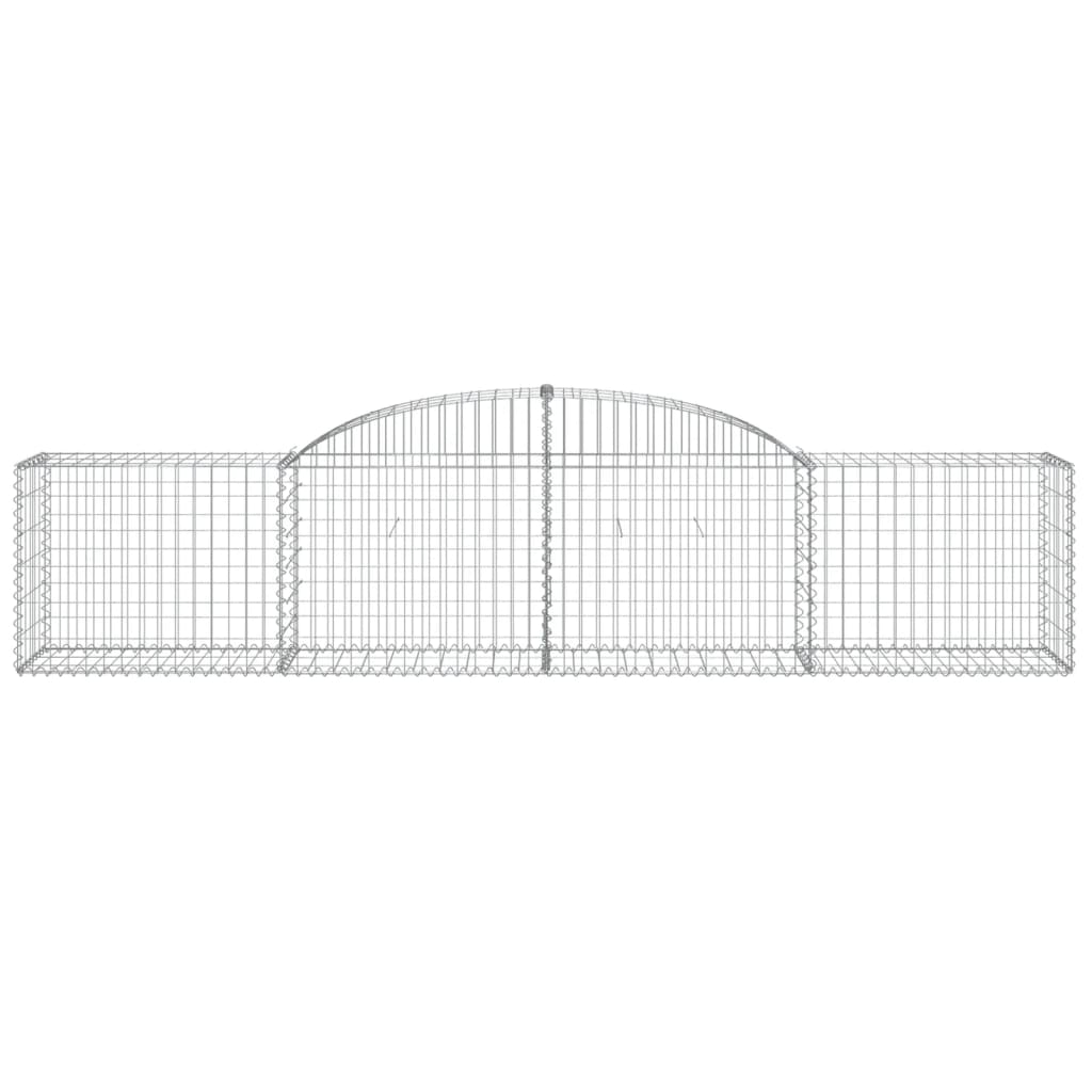 vidaXL Paniers à gabions arqués 7 pcs 300x50x60/80 cm fer galvanisé