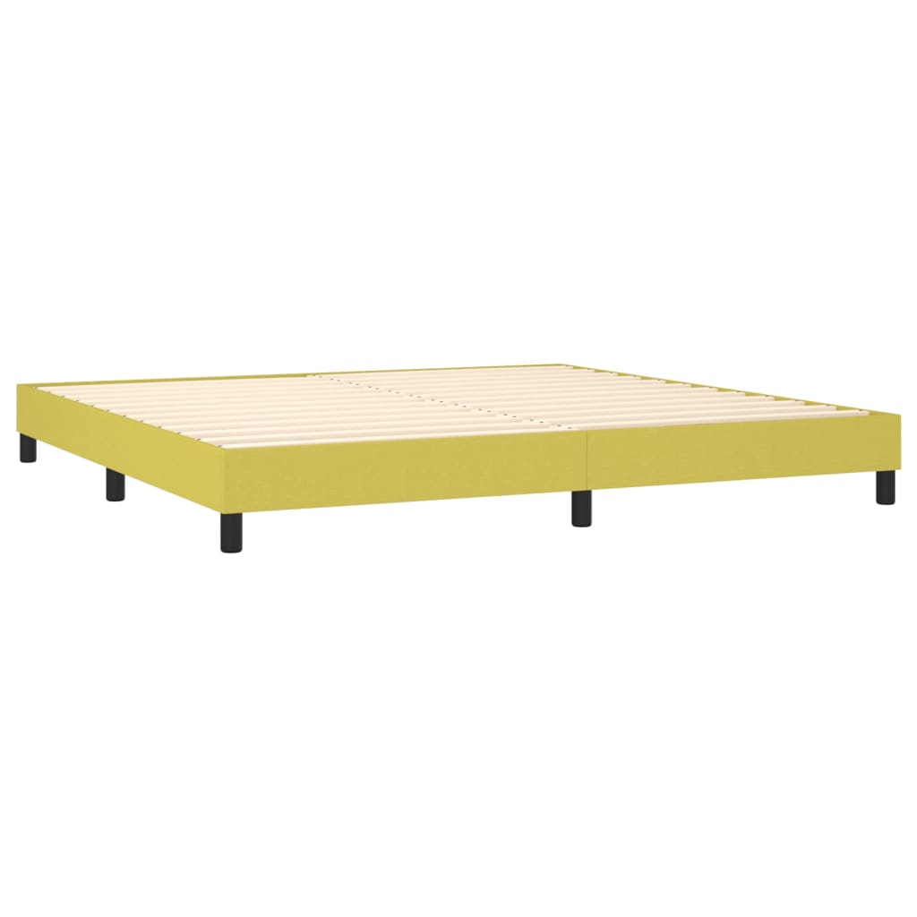 vidaXL Sommier à lattes de lit avec matelas Vert 200x200 cm Tissu