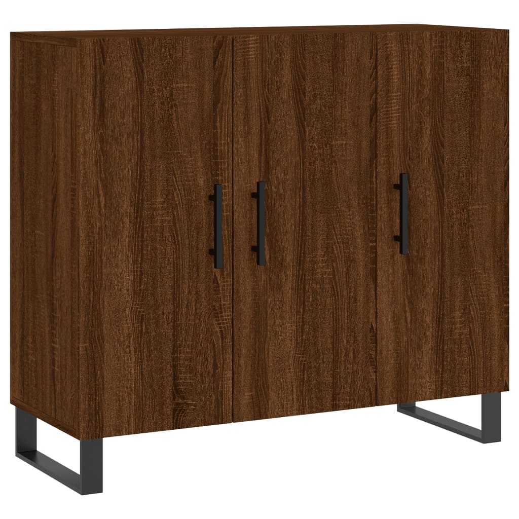 vidaXL Buffet chêne marron 90x34x80 cm bois d'ingénierie