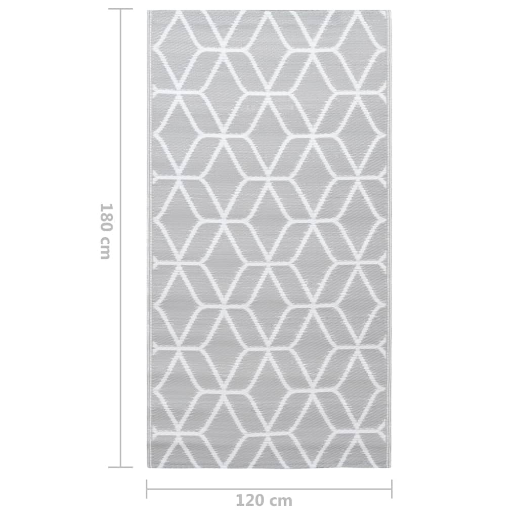 vidaXL Tapis d'extérieur Gris 120x180 cm PP