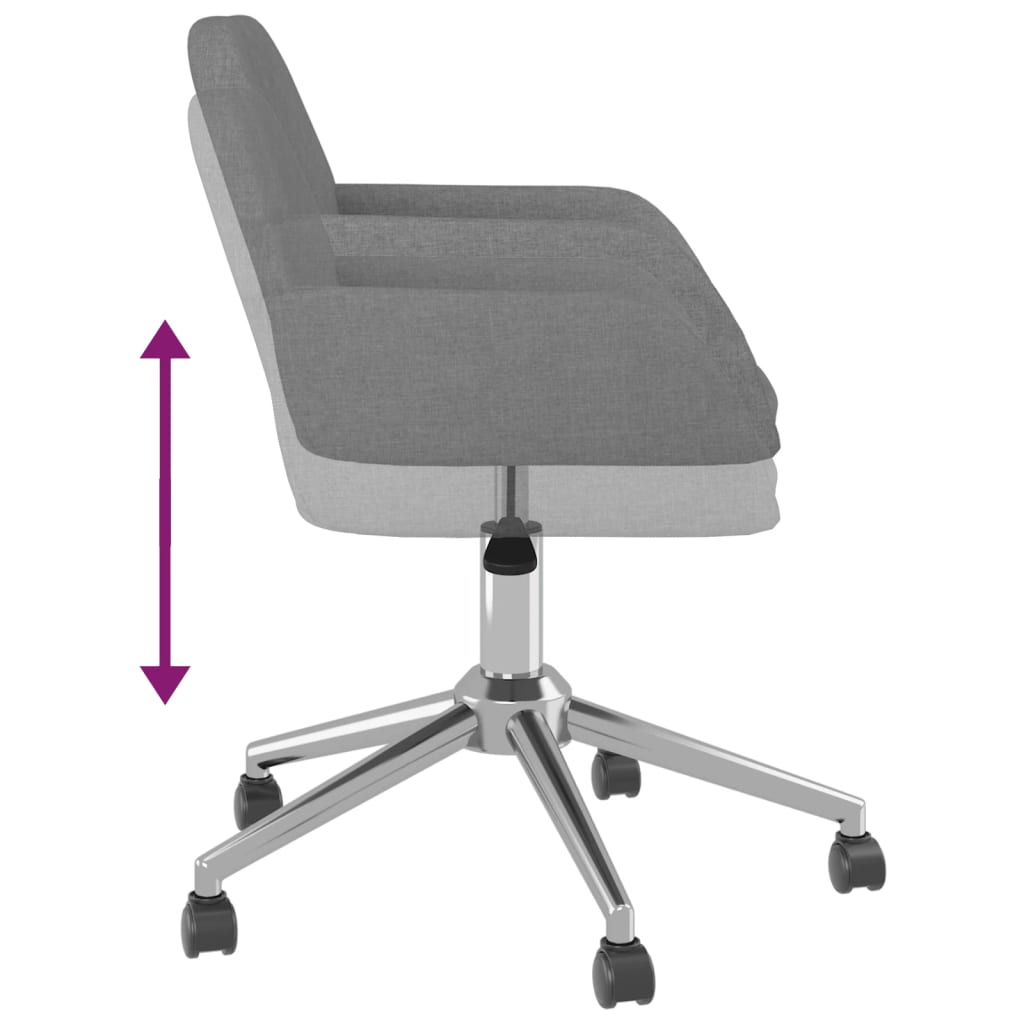 vidaXL Chaises pivotantes à manger lot de 2 Gris clair Tissu