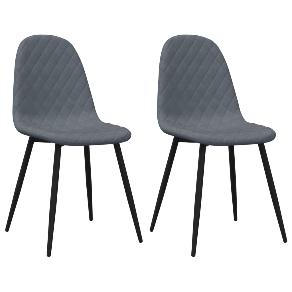 vidaXL Chaises à manger lot de 2 Gris foncé Velours