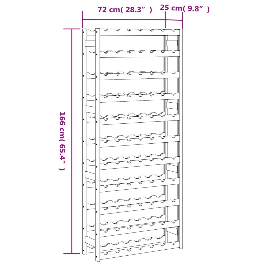 vidaXL Casier à bouteilles pour 77 bouteilles marron bois pin solide