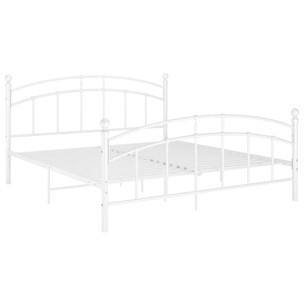 vidaXL Cadre de lit sans matelas blanc métal 200x200 cm