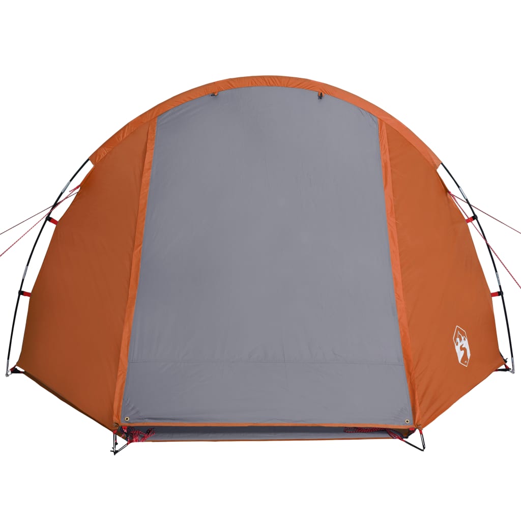 vidaXL Tente de camping tunnel 4 personnes gris et orange imperméable