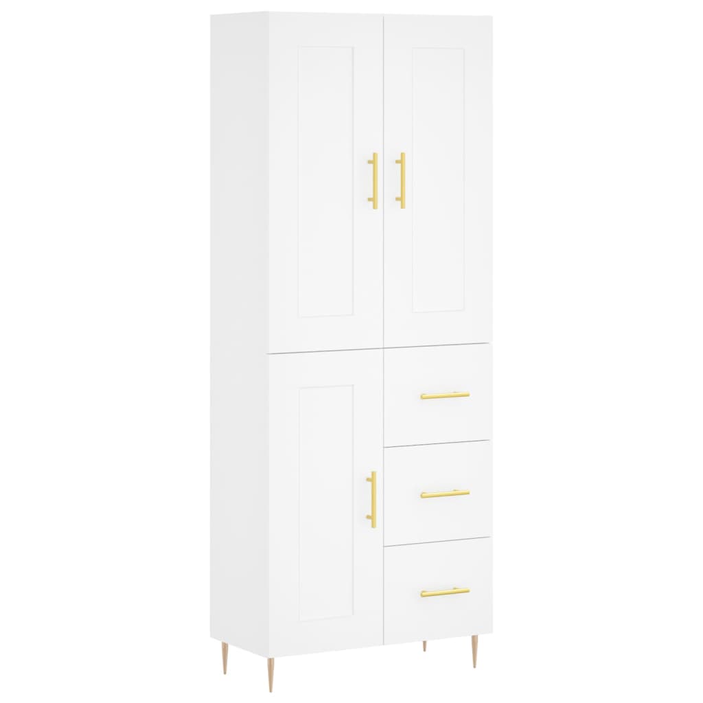 vidaXL Buffet haut Blanc 69,5x34x180 cm Bois d'ingénierie