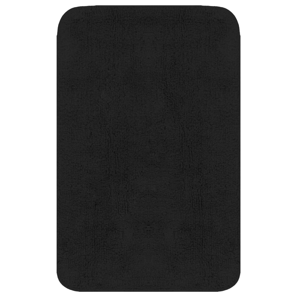 vidaXL Jeu de tapis de salle de bain 3 pcs Tissu Anthracite