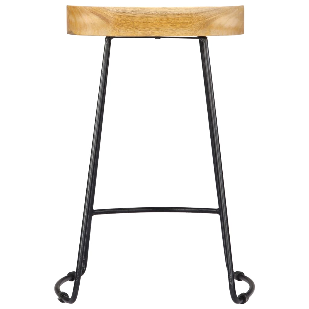 vidaXL Tabourets de bar Gavin lot de 2 bois de manguier massif