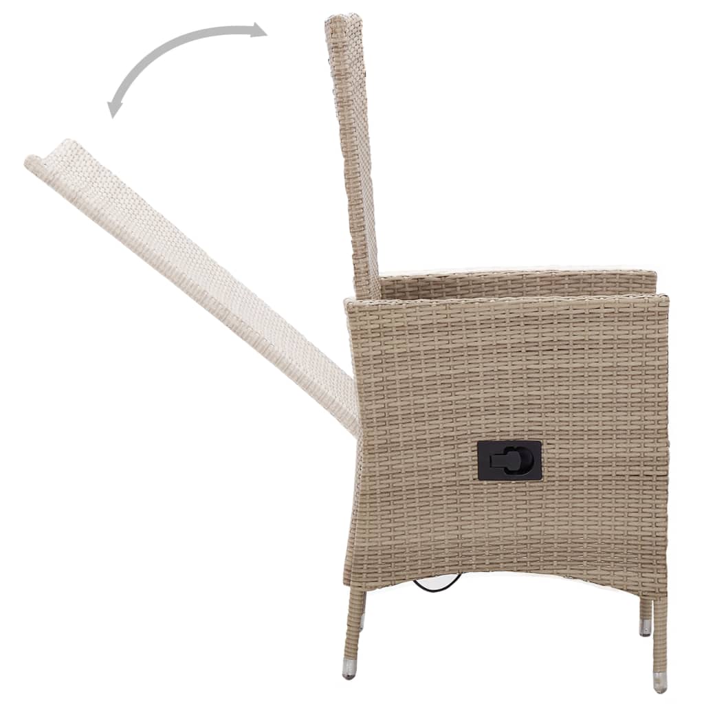 vidaXL Ensemble à manger de jardin avec coussins 7 pcs Beige