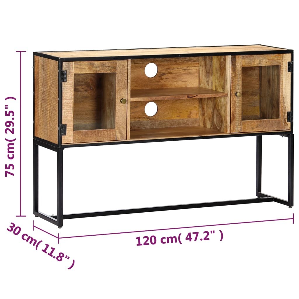 vidaXL Meuble TV 120x30x75 cm Bois de récupération massif