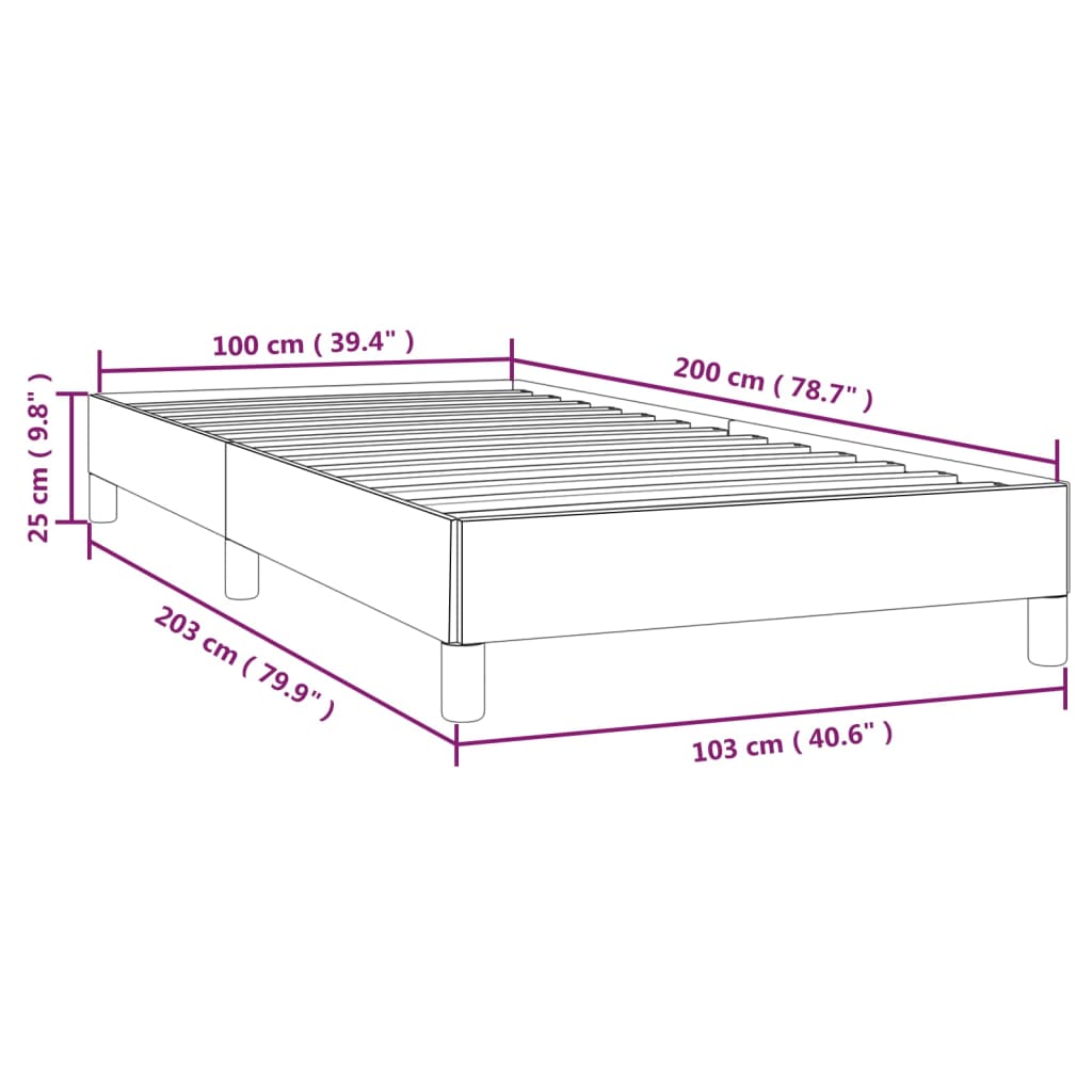 vidaXL Cadre de lit sans matelas gris foncé 100x200 cm tissu