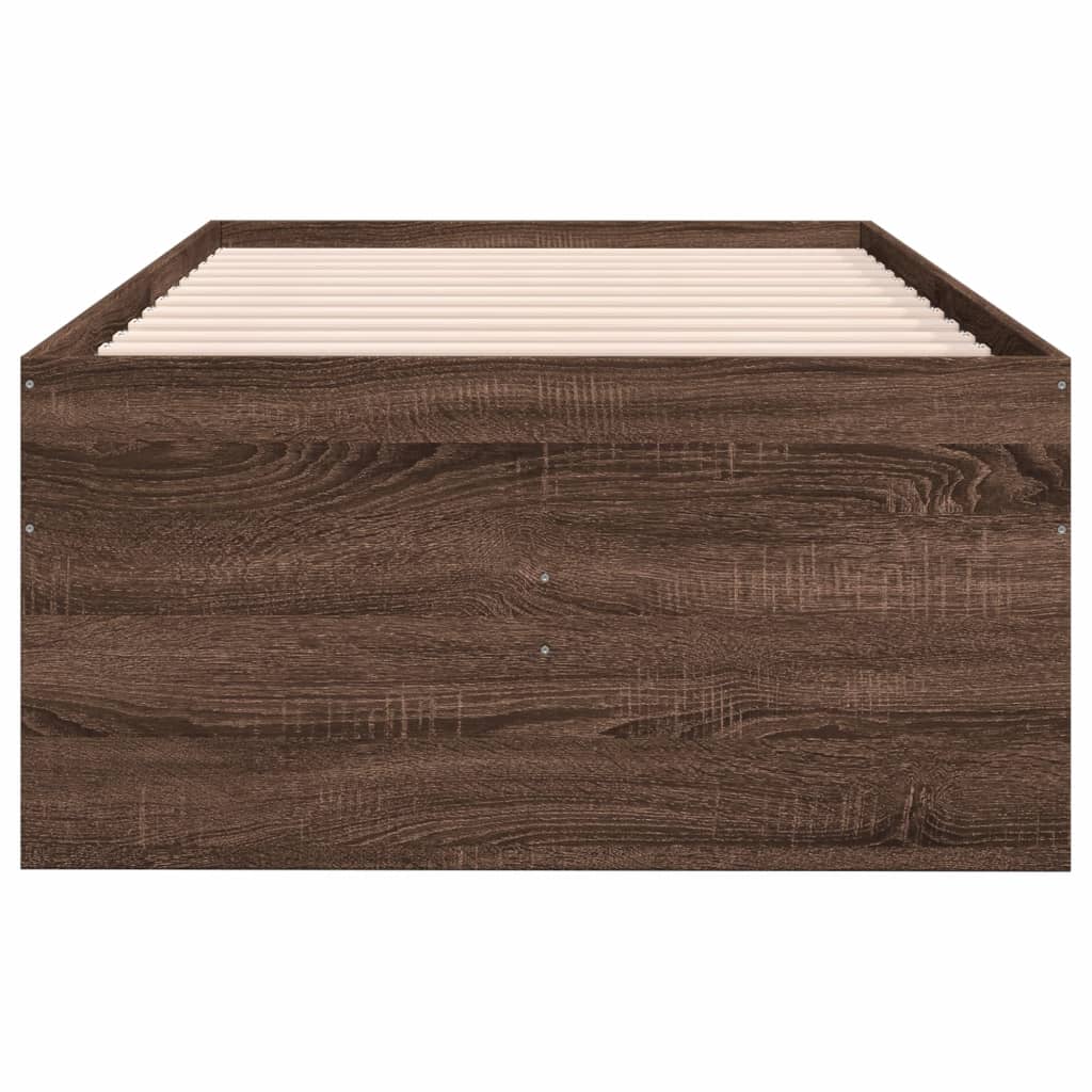 vidaXL Lit de jour avec tiroirs sans matelas chêne marron 75x190 cm