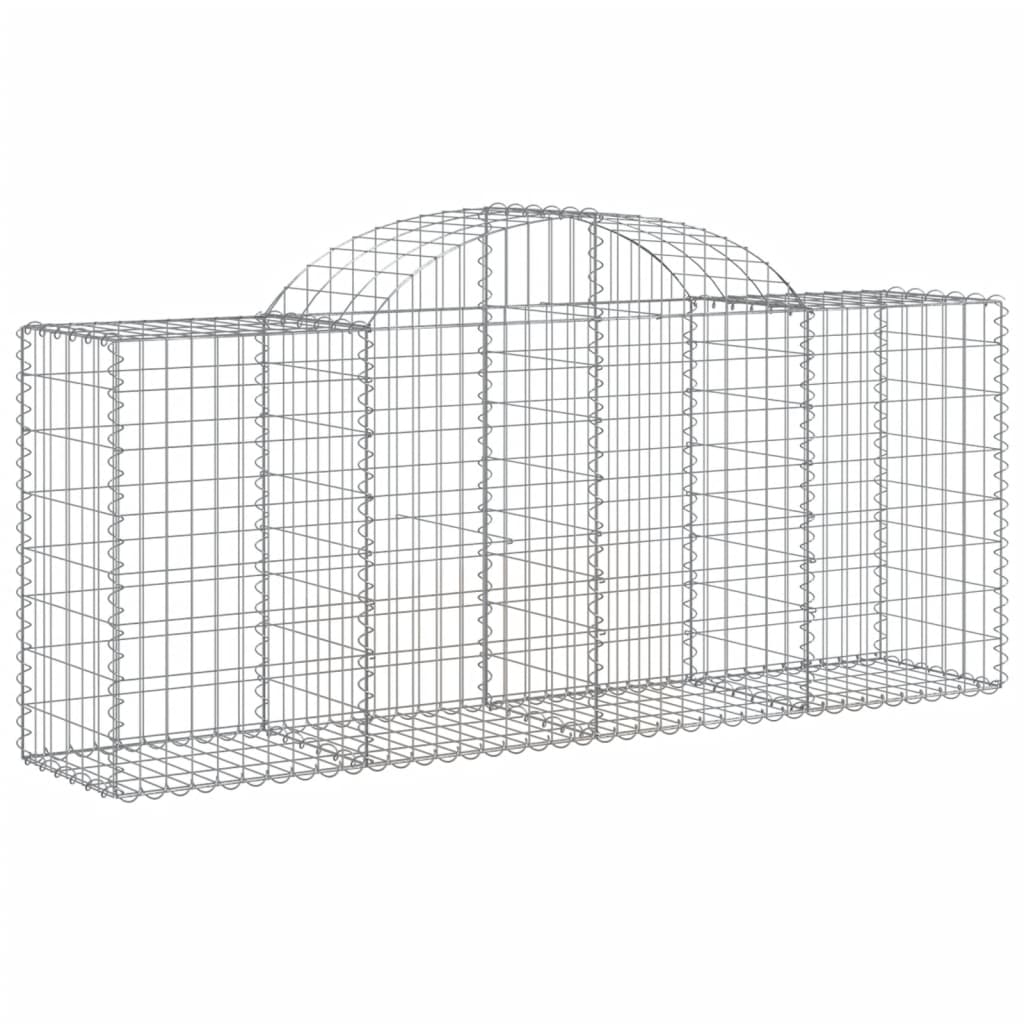 vidaXL Paniers à gabions arqués 3 pcs 200x50x80/100 cm Fer galvanisé