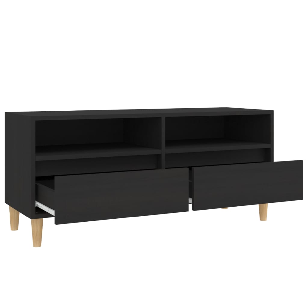 vidaXL Meuble TV noir 100x34,5x44,5 cm bois d'ingénierie