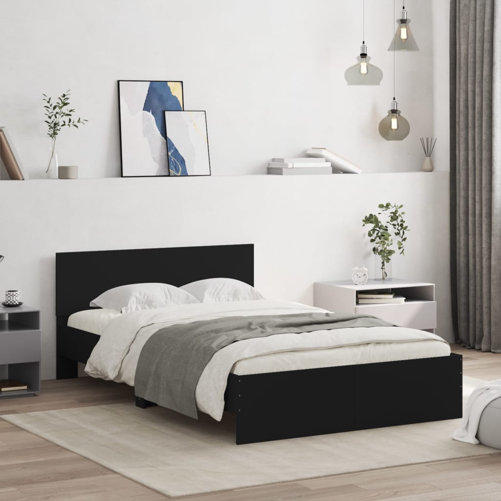 vidaXL Cadre de lit sans matelas noir 120x200 cm