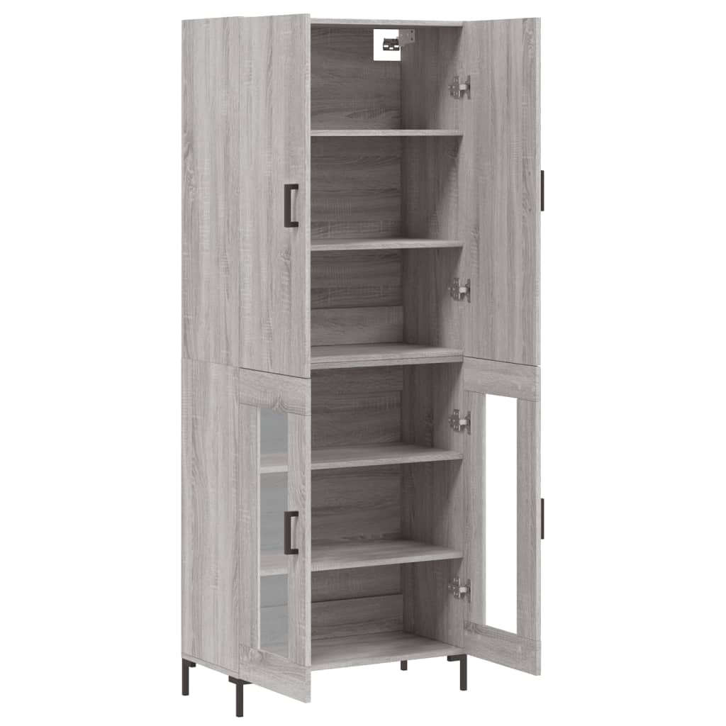 vidaXL Buffet haut Sonoma gris 69,5x34x180 cm Bois d'ingénierie