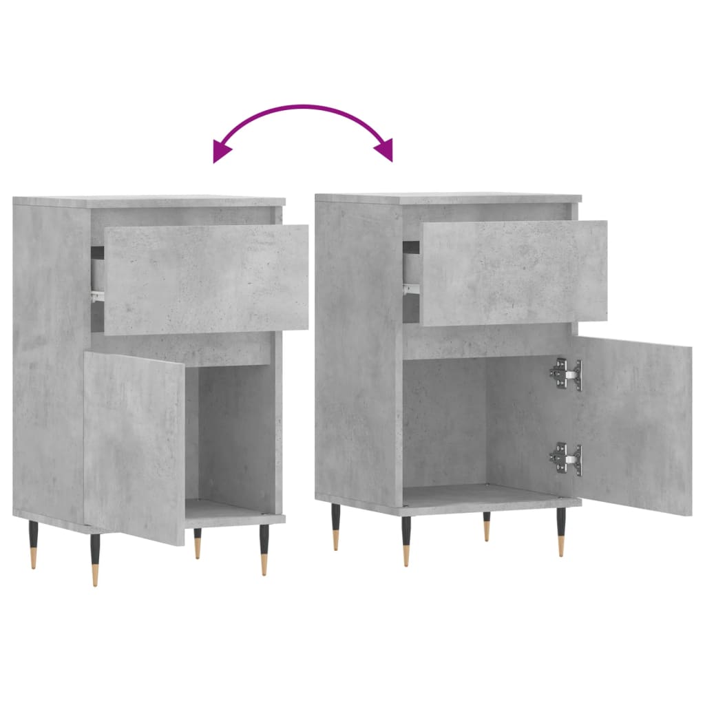 vidaXL Buffet gris béton 40x35x70 cm bois d'ingénierie