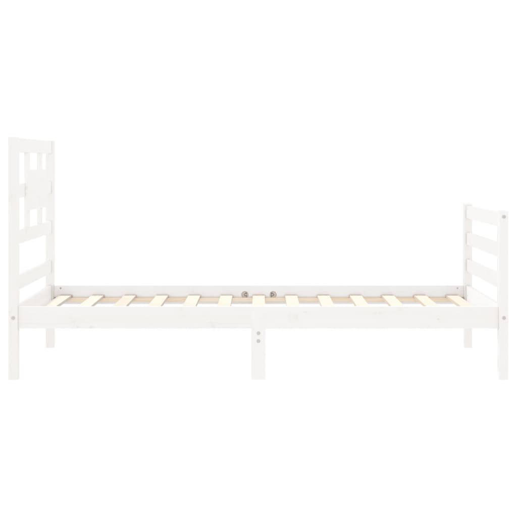 vidaXL Cadre de lit sans matelas blanc 90x200 cm bois massif