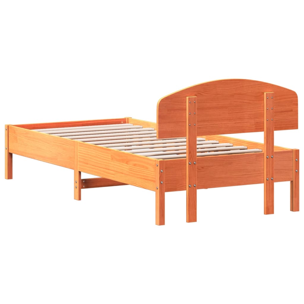 vidaXL Cadre de lit sans matelas cire marron 100x200cm bois pin massif