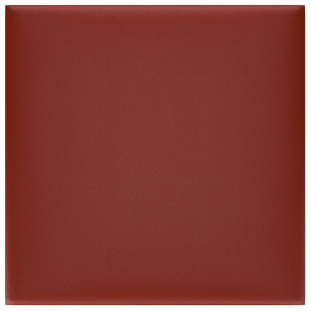 vidaXL Panneaux muraux 12pcs Rouge bordeaux 30x30cm Similicuir 1,08 m²