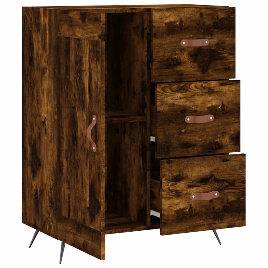 vidaXL Buffet chêne fumé 69,5x34x90 cm bois d'ingénierie