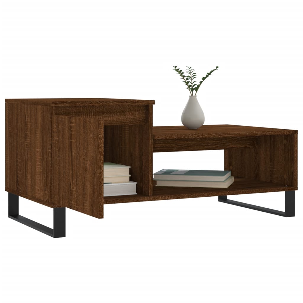 vidaXL Table basse Chêne marron 100x50x45 cm Bois d'ingénierie