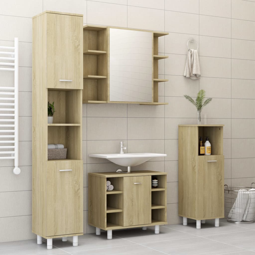 vidaXL Armoire de salle de bain Chêne sonoma Bois d'ingénierie