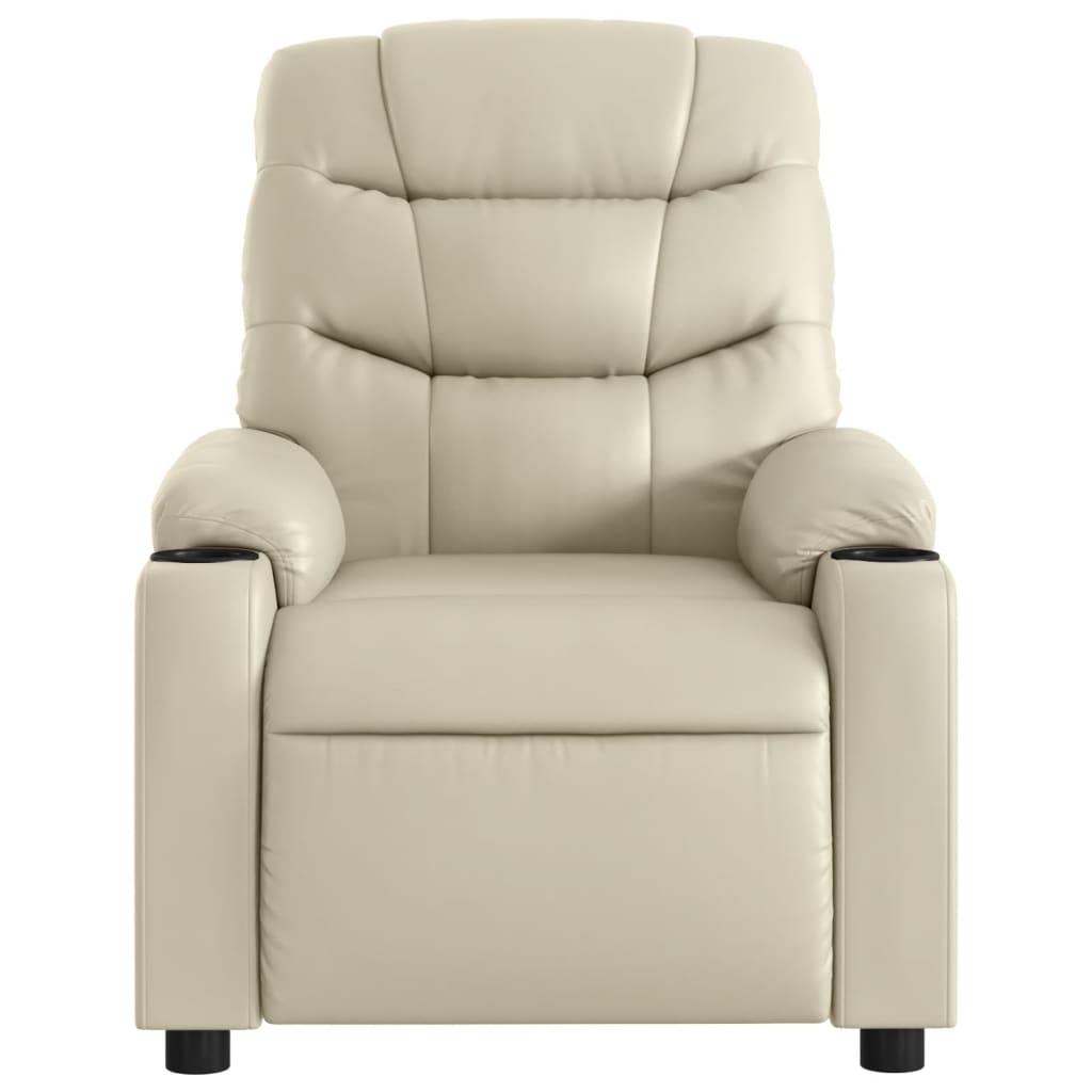 vidaXL Fauteuil inclinable électrique Crème Similicuir