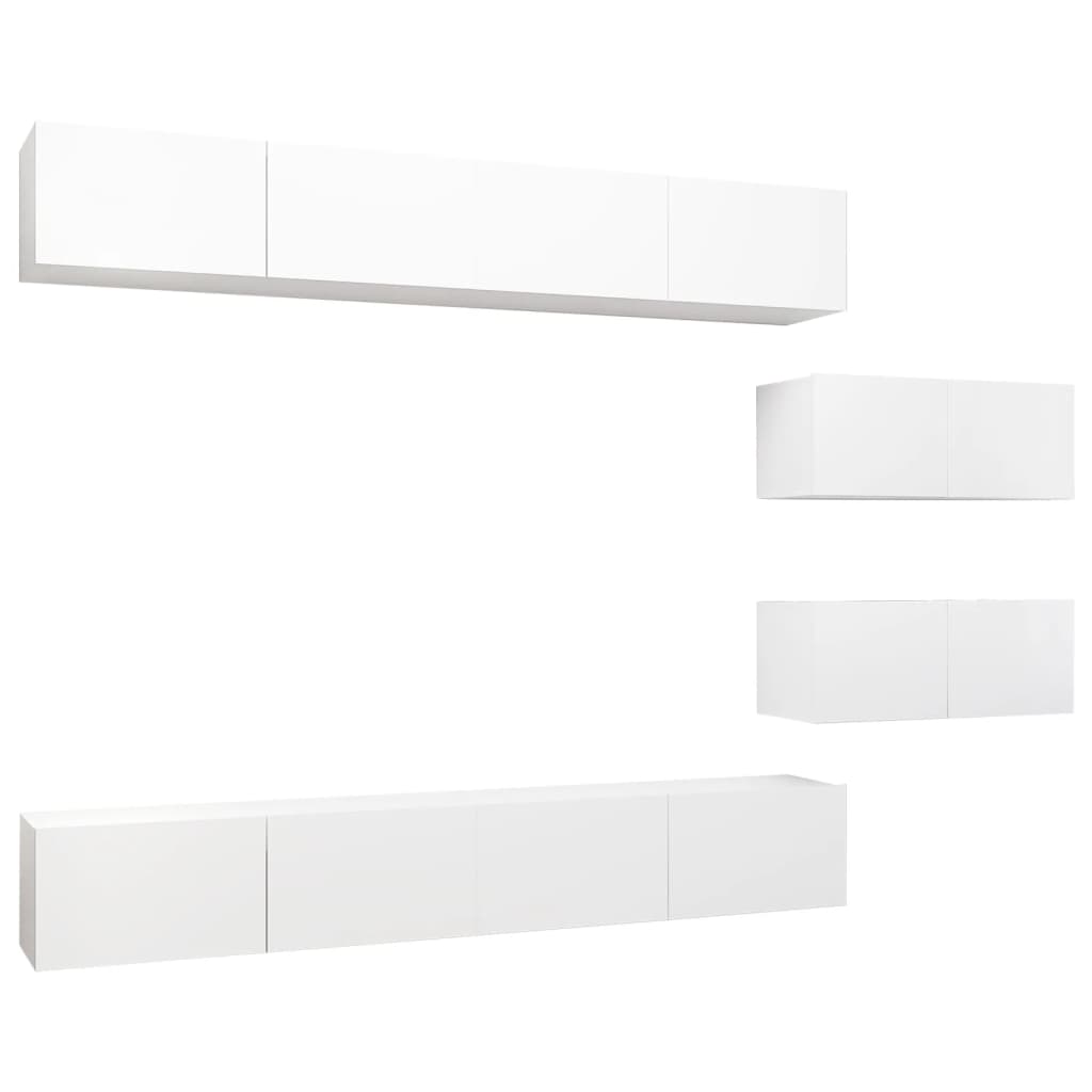 vidaXL Ensemble de meubles TV 6 pcs Blanc Bois d'ingénierie