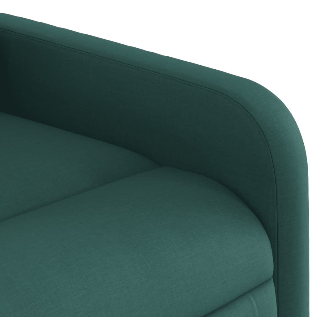 vidaXL Fauteuil inclinable de massage électrique Vert foncé Tissu