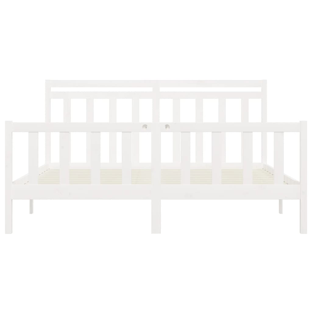 vidaXL Cadre de lit sans matelas blanc bois massif de pin 180x200 cm