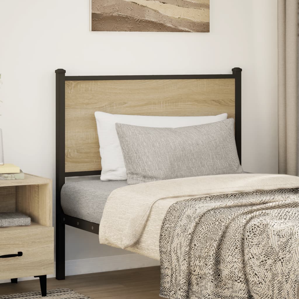 vidaXL Tête de lit sonoma 75 cm bois d'ingénierie et acier