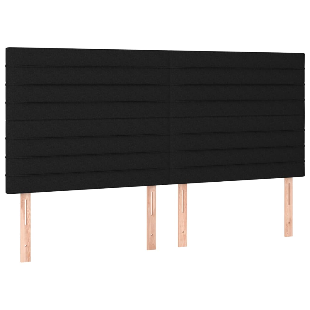 vidaXL Têtes de lit 4 pcs Noir 100x5x78/88 cm Tissu