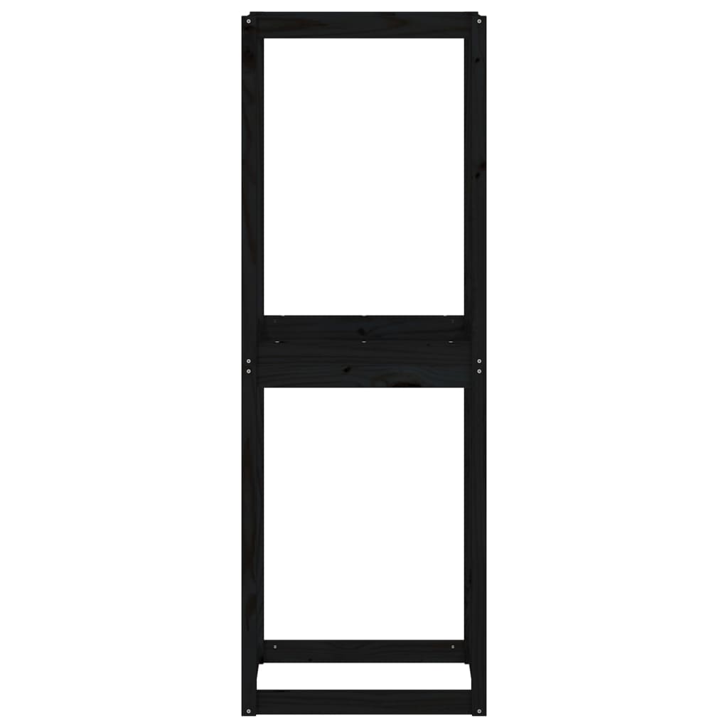 vidaXL Porte-pneus Noir 63x40x180 cm Bois de pin massif