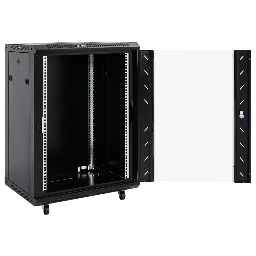 vidaXL Coffret de réseau 15U 19" IP20 noir 53x40x80 cm