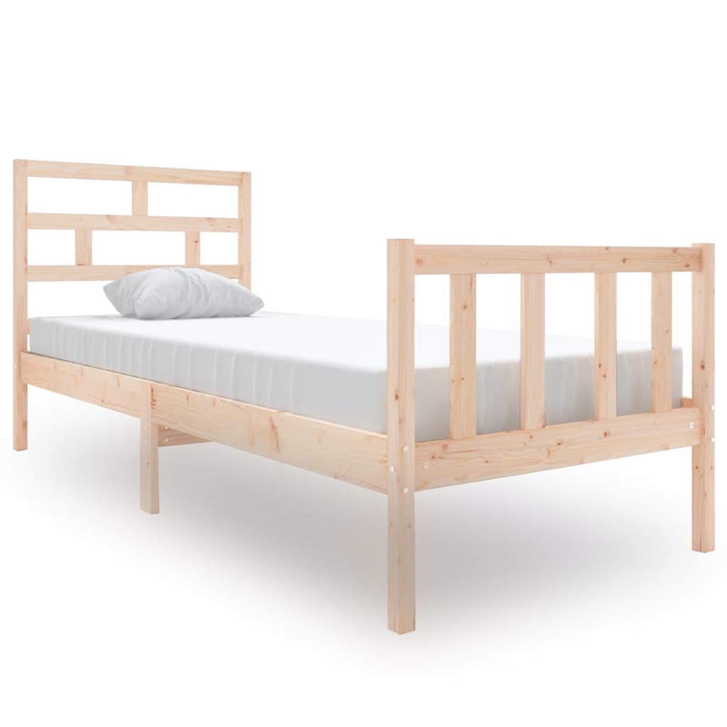 vidaXL Cadre de lit bois de pin massif 75x190 cm petit simple