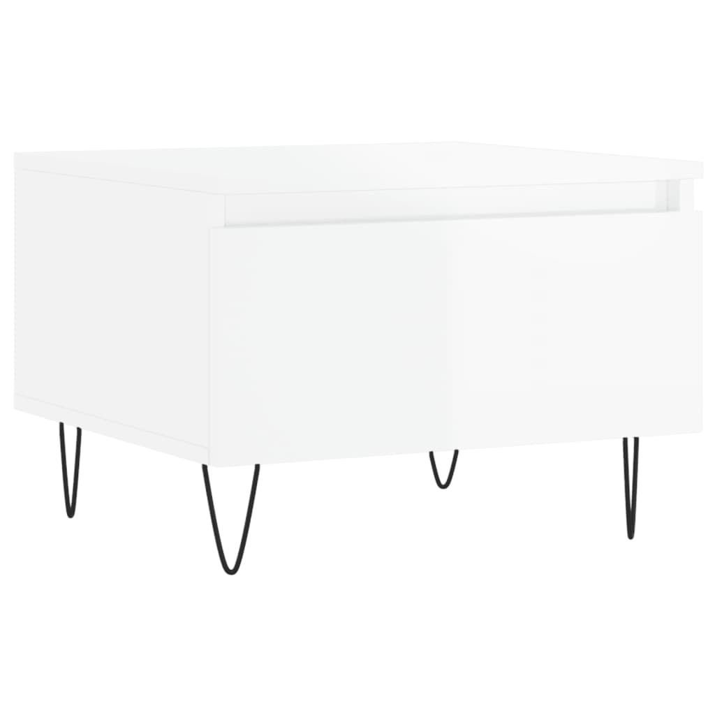 vidaXL Tables basses 2 pcs blanc brillant 50x46x35cm bois d'ingénierie