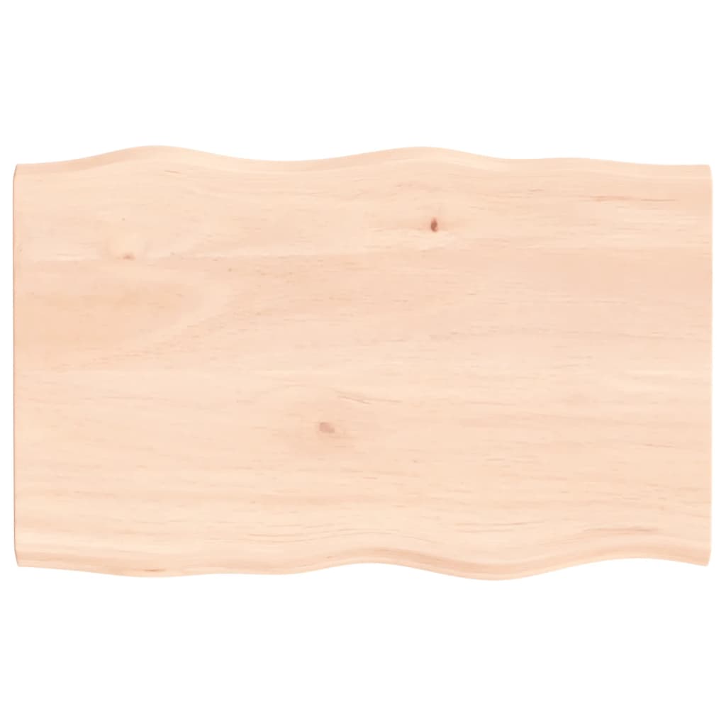 vidaXL Dessus de table bois chêne massif non traité bordure assortie