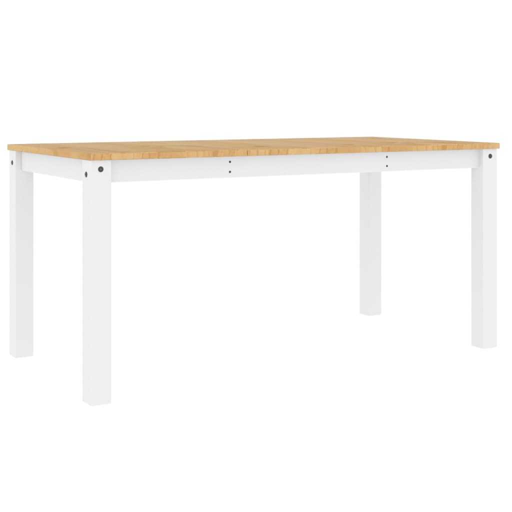 vidaXL Table à manger Panama blanc 160x80x75 cm bois massif de pin