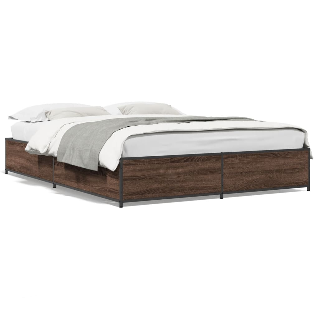 vidaXL Cadre de lit sans matelas chêne marron 135x190 cm