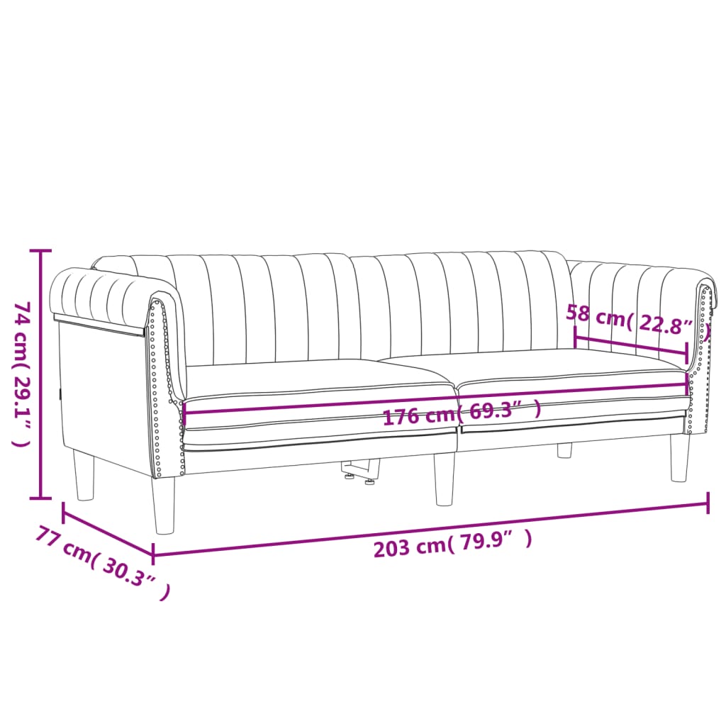 vidaXL Ensemble de canapés 2 pcs gris clair velours