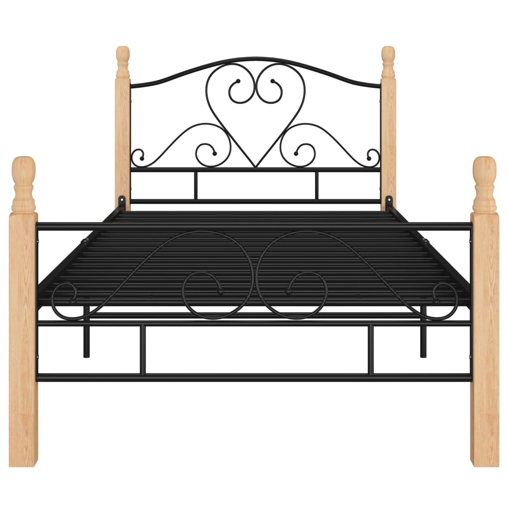 vidaXL Cadre de lit sans matelas noir métal 90x200 cm