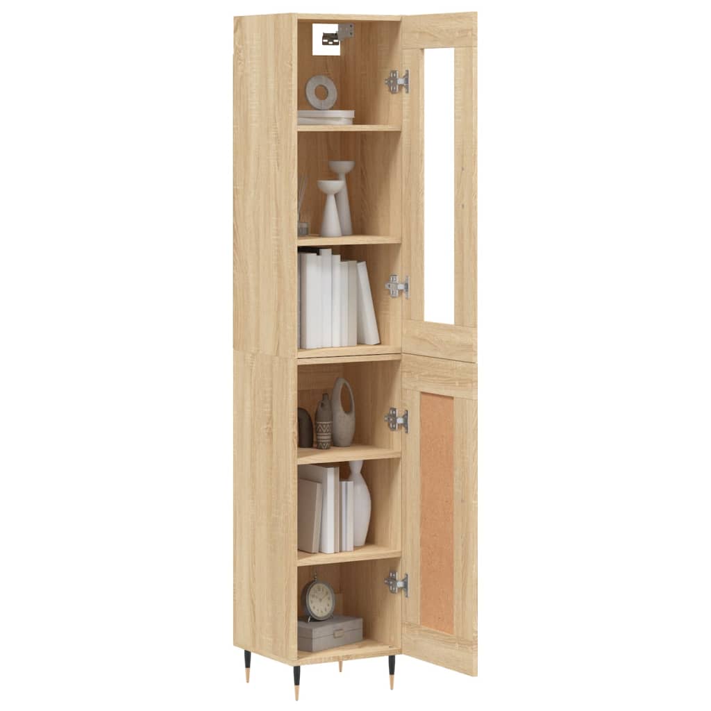 vidaXL Buffet haut Chêne sonoma 34,5x34x180 cm Bois d'ingénierie