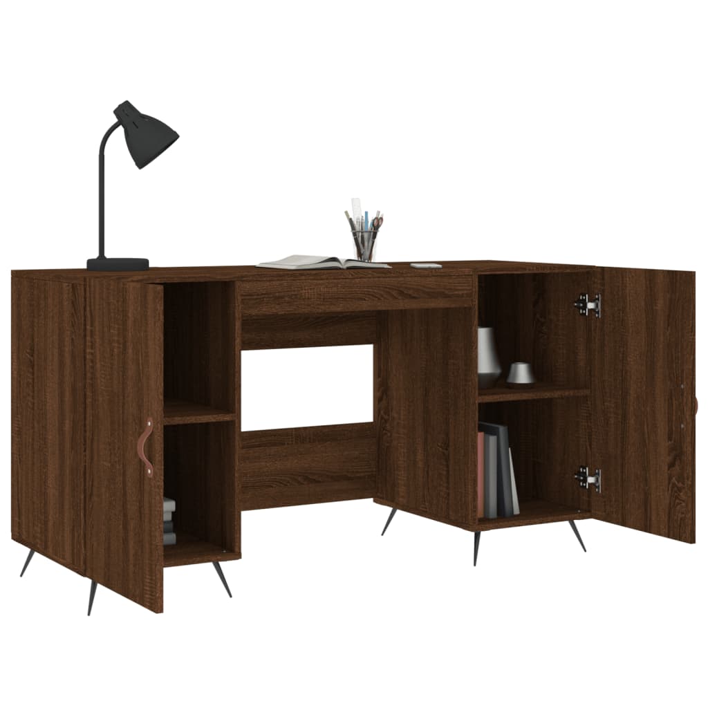 vidaXL Bureau chêne marron 140x50x75 cm bois d'ingénierie